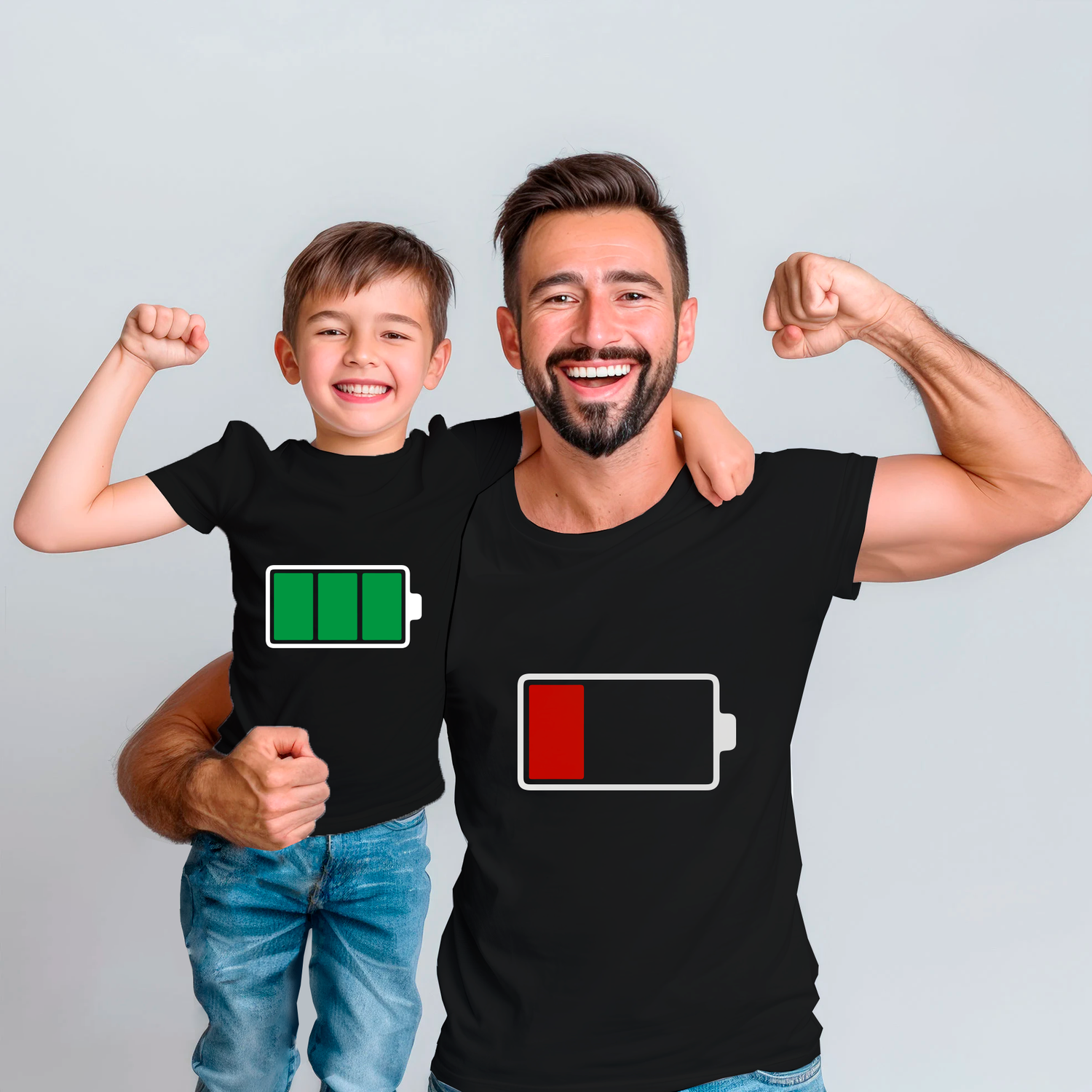 Papá hijo camiseta Batería