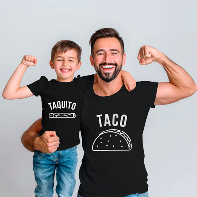Papá hijo camiseta Taco
