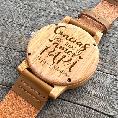 Reloj de madera bambú atacama