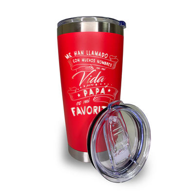 Tumbler 20 oz rojo personalizado día del padre