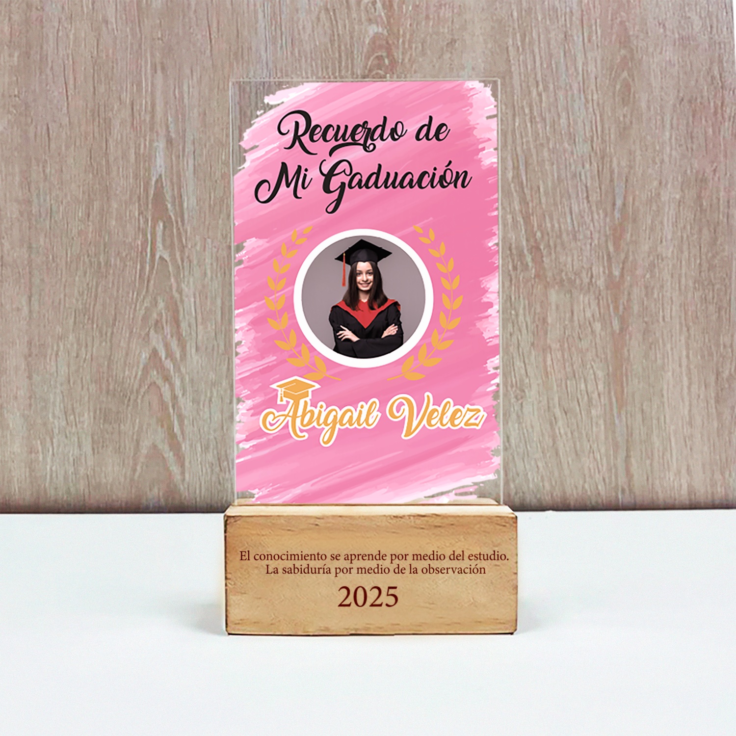 Placa acrilico reconocimiento de graduación