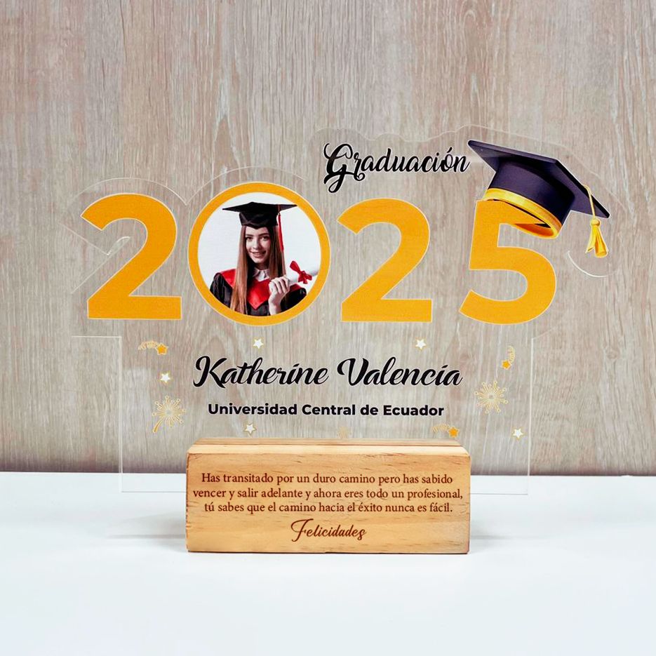 Placa acrilico troquel de graduación
