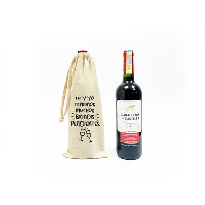 Bolso de vino con cordón individual