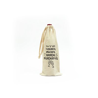 Bolso de vino con cordón individual