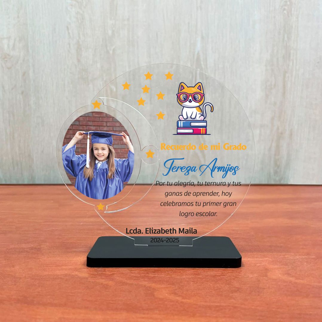 Placa acrilico recuerdo de graduación