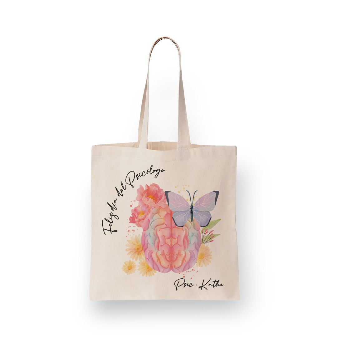 Bolso en lienzo Feliz día del Psicólogo 30x40cm