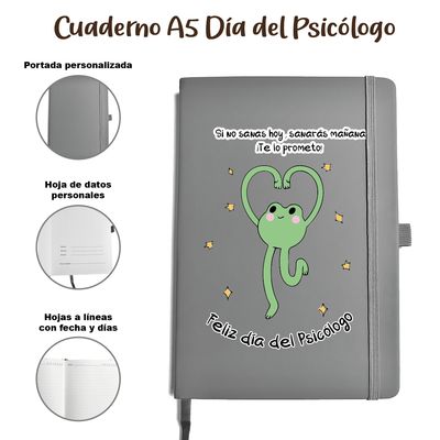 Cuaderno gris A5 día del Psicólogo