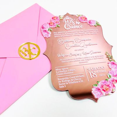 Tarjetas de invitación 15 años troquel