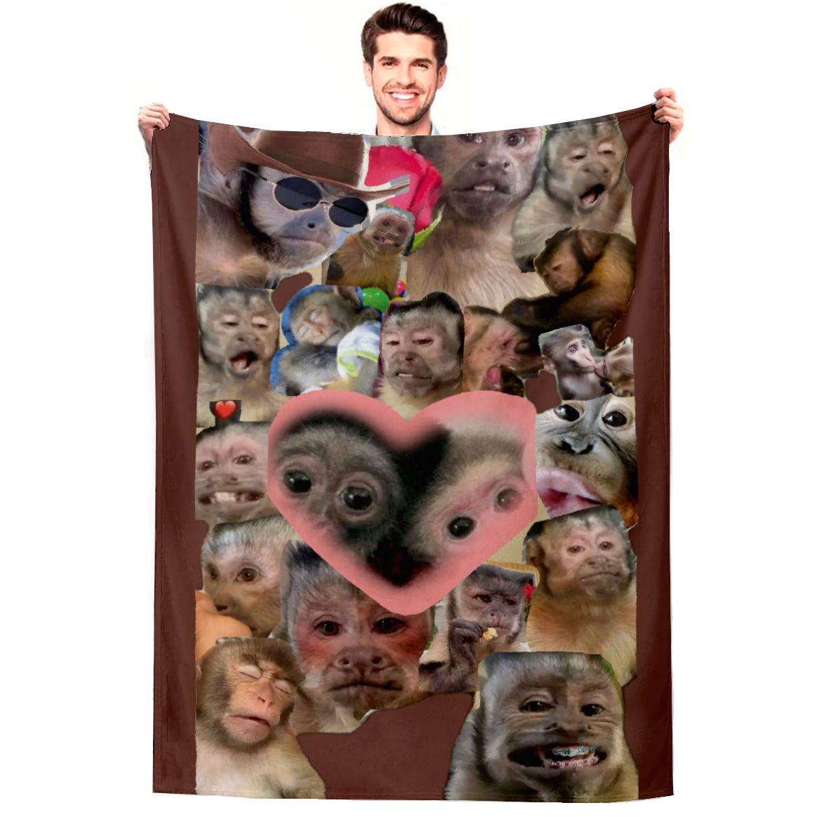 Cobija personalizada Monkey Love Cobija personalizada Monkey Love