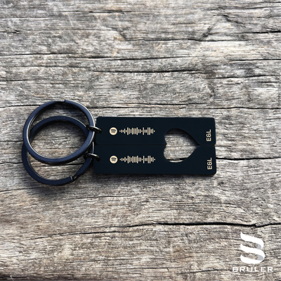 Llavero spotify parejas corazón acero inoxidable negro