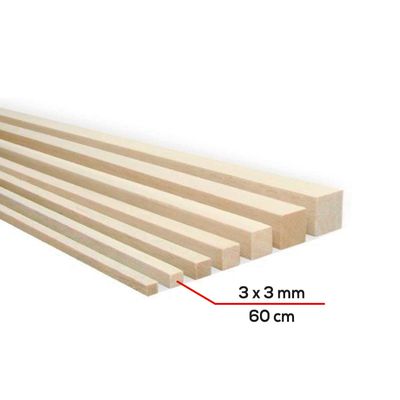 Palo de balsa 3x3mm x 60cm