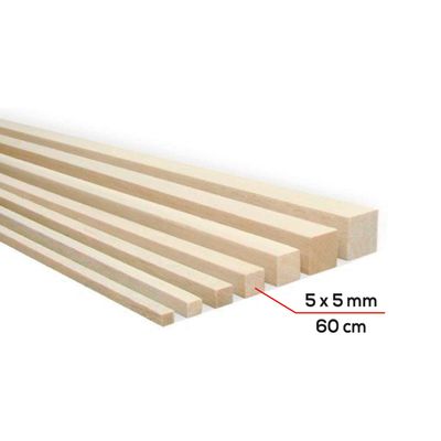 Palo de balsa 5x5mm x 60cm