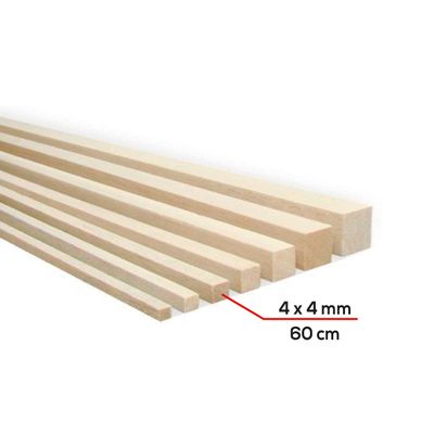 Palo de balsa 4x4mm x 60cm