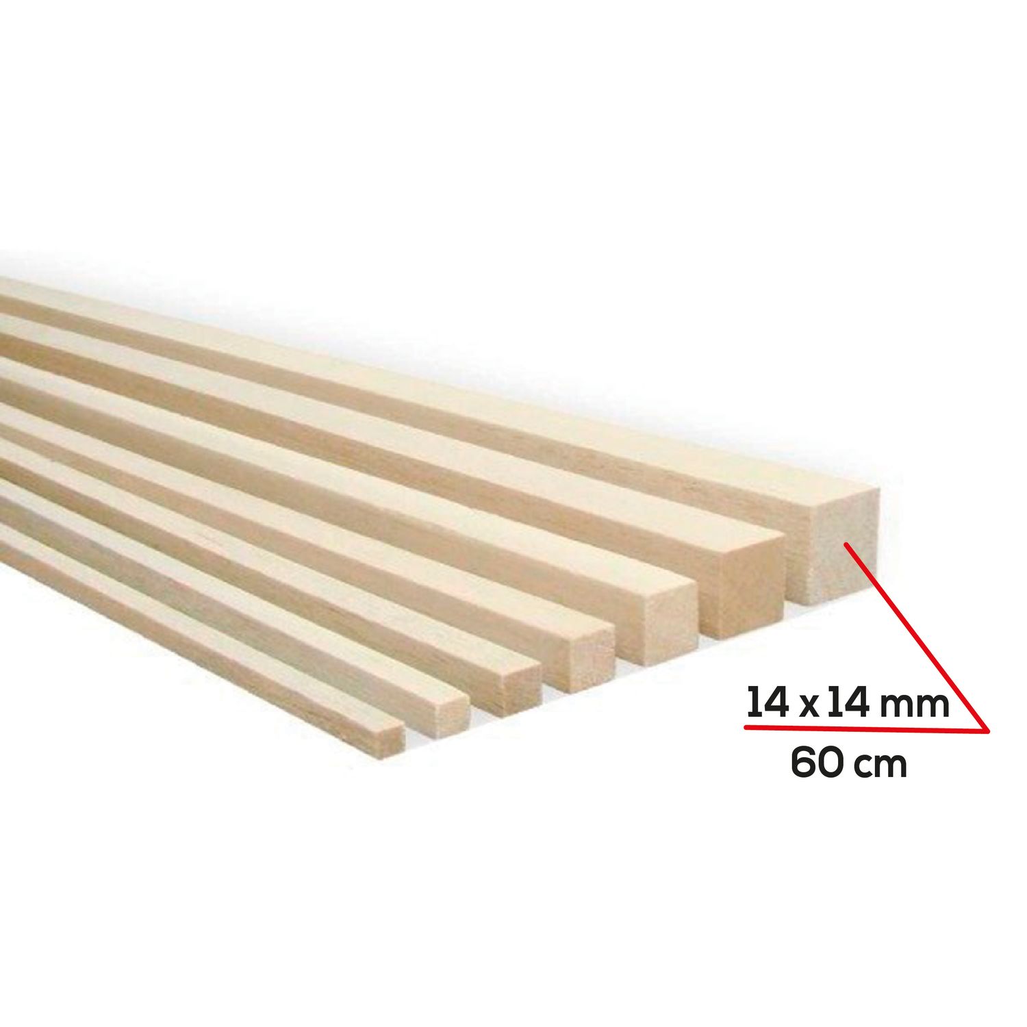 Palo de balsa 14x14mm x 60cm