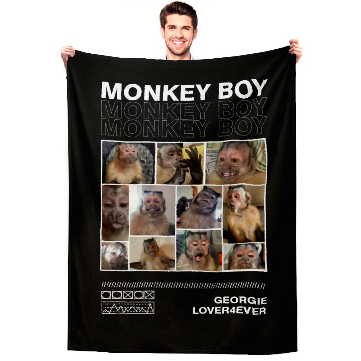 Cobija personalizada Monkey Georgie