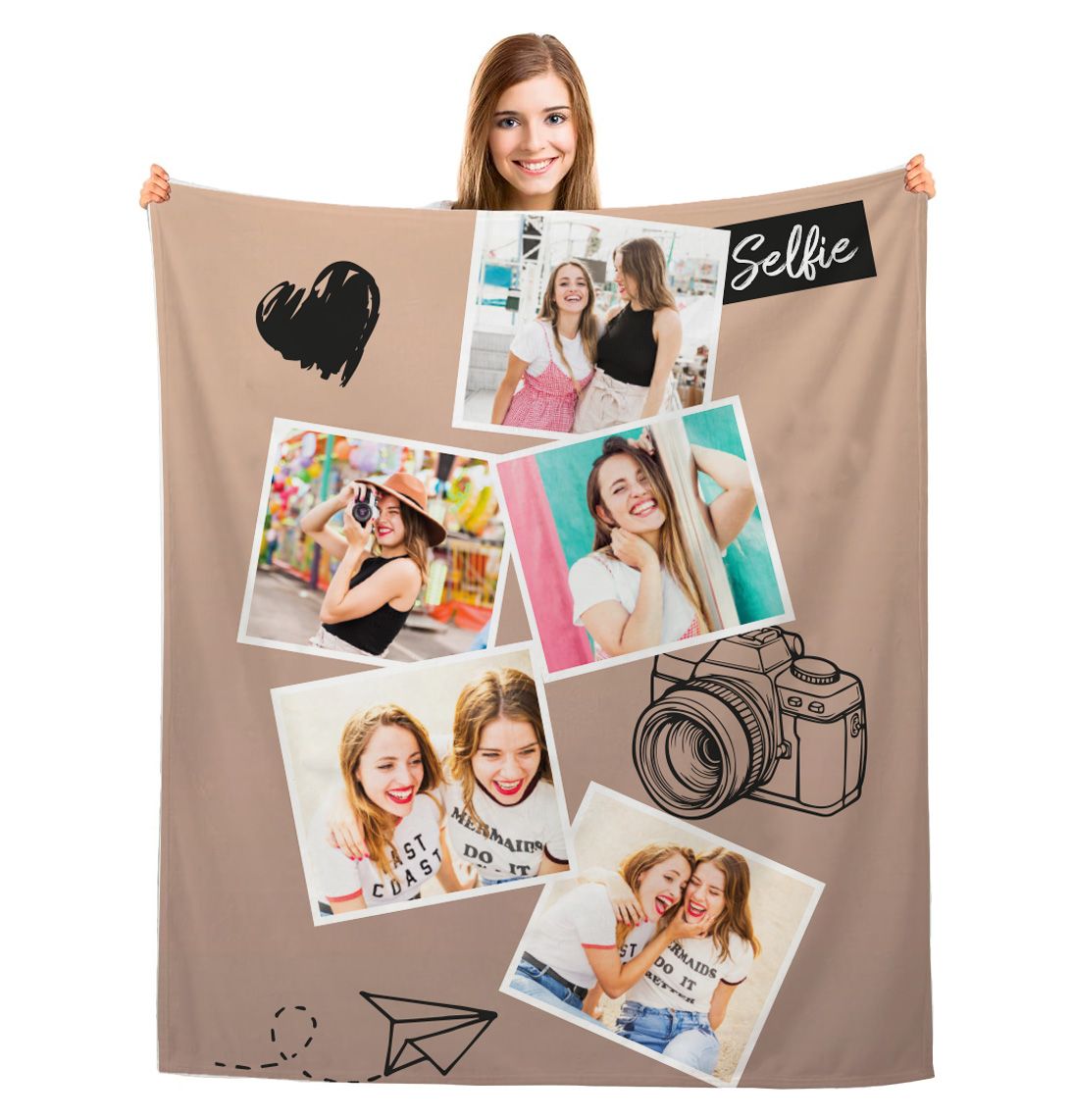 Cobija personalizada Best friends selfie