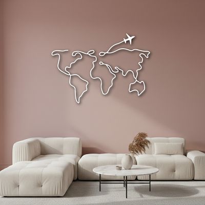 Cuadro decorativo Mapa viaje en metal 120x85cm