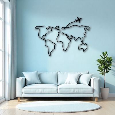 Cuadro decorativo Mapa viaje en metal 120x85cm Cuadro decorativo Mapa viaje en metal 120x85cm