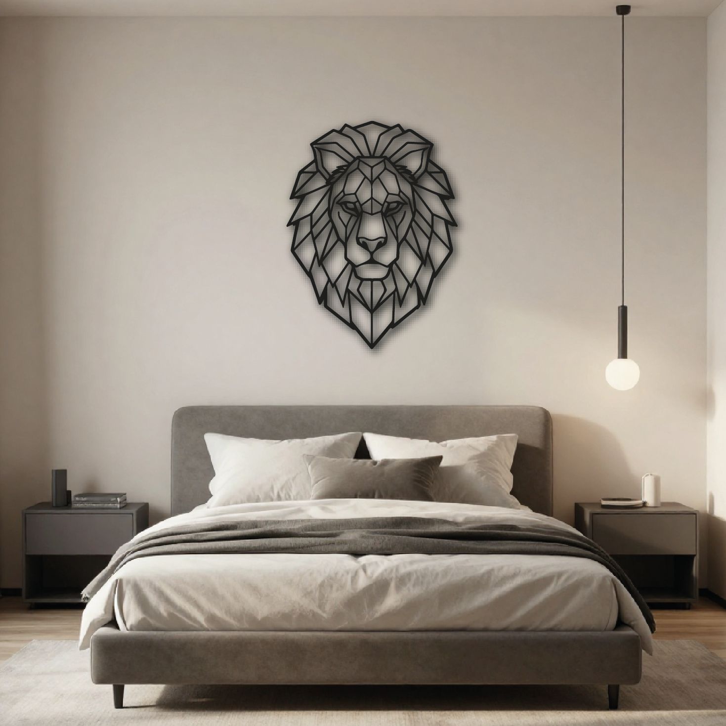 Cuadro decorativo Leon en metal 75x100 cm