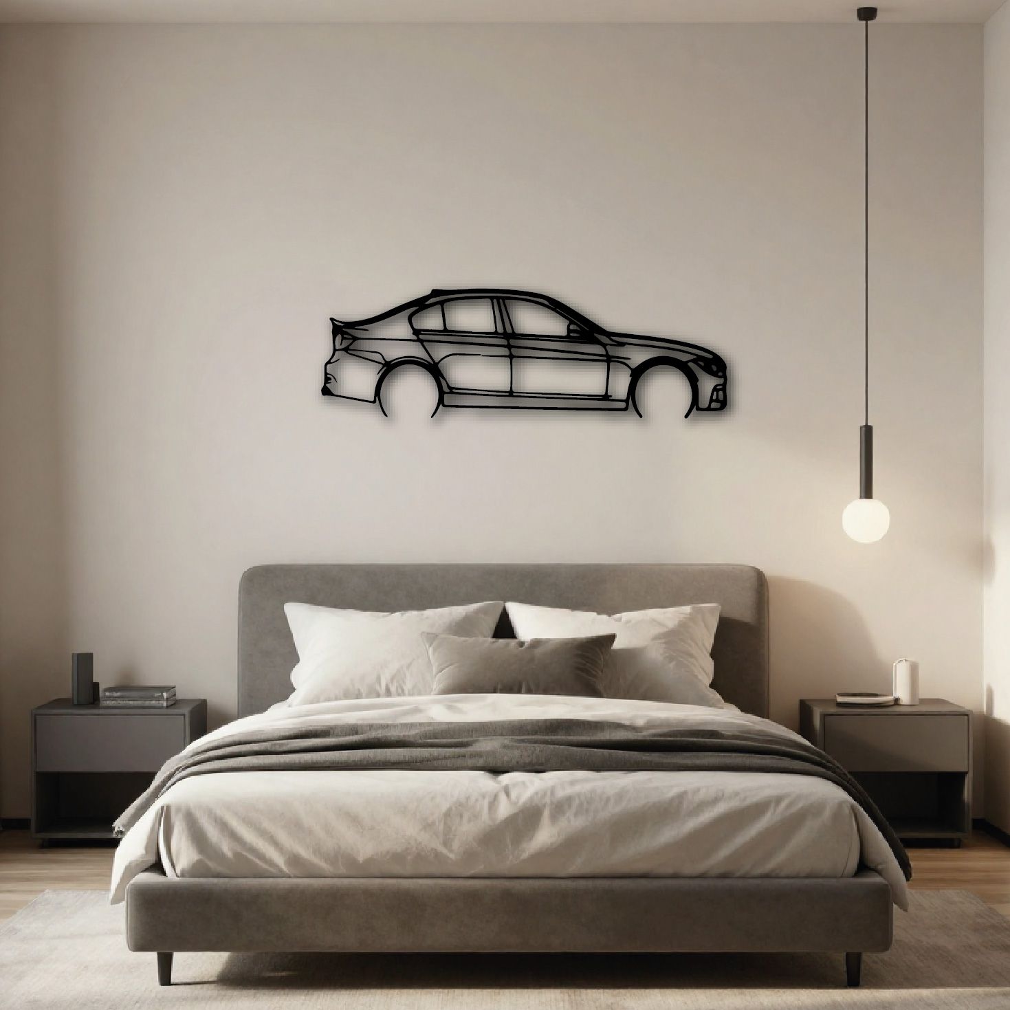 Cuadro decorativo Carro en metal 125x40 cm