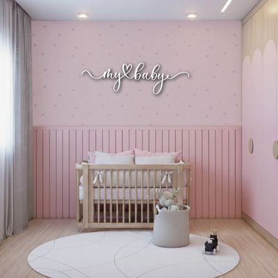 Cuadro decorativo My baby en metal 120x35 cm