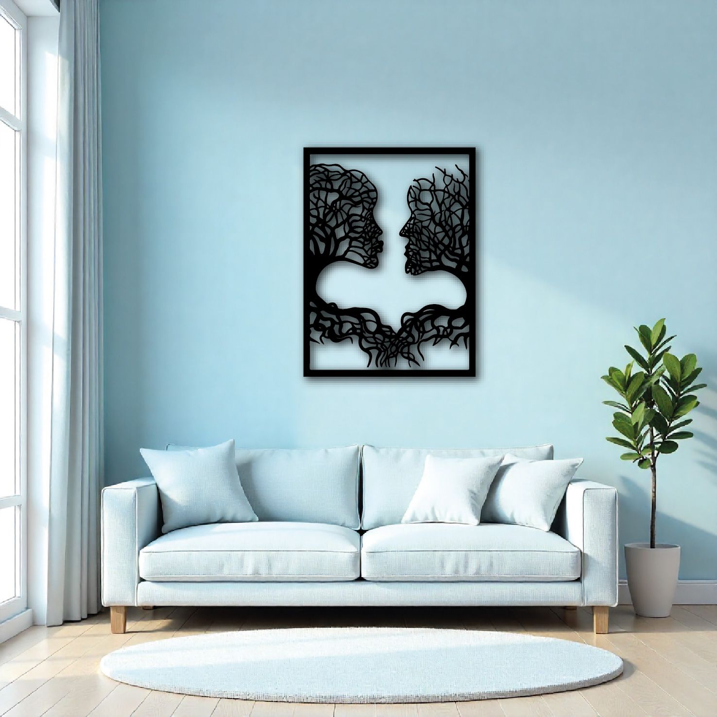 Cuadro decorativo Raices en metal 75x100 cm