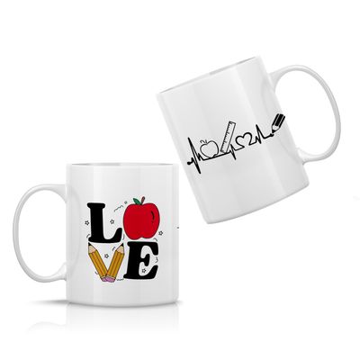 Taza sublimada blanca Día del Maestro 3