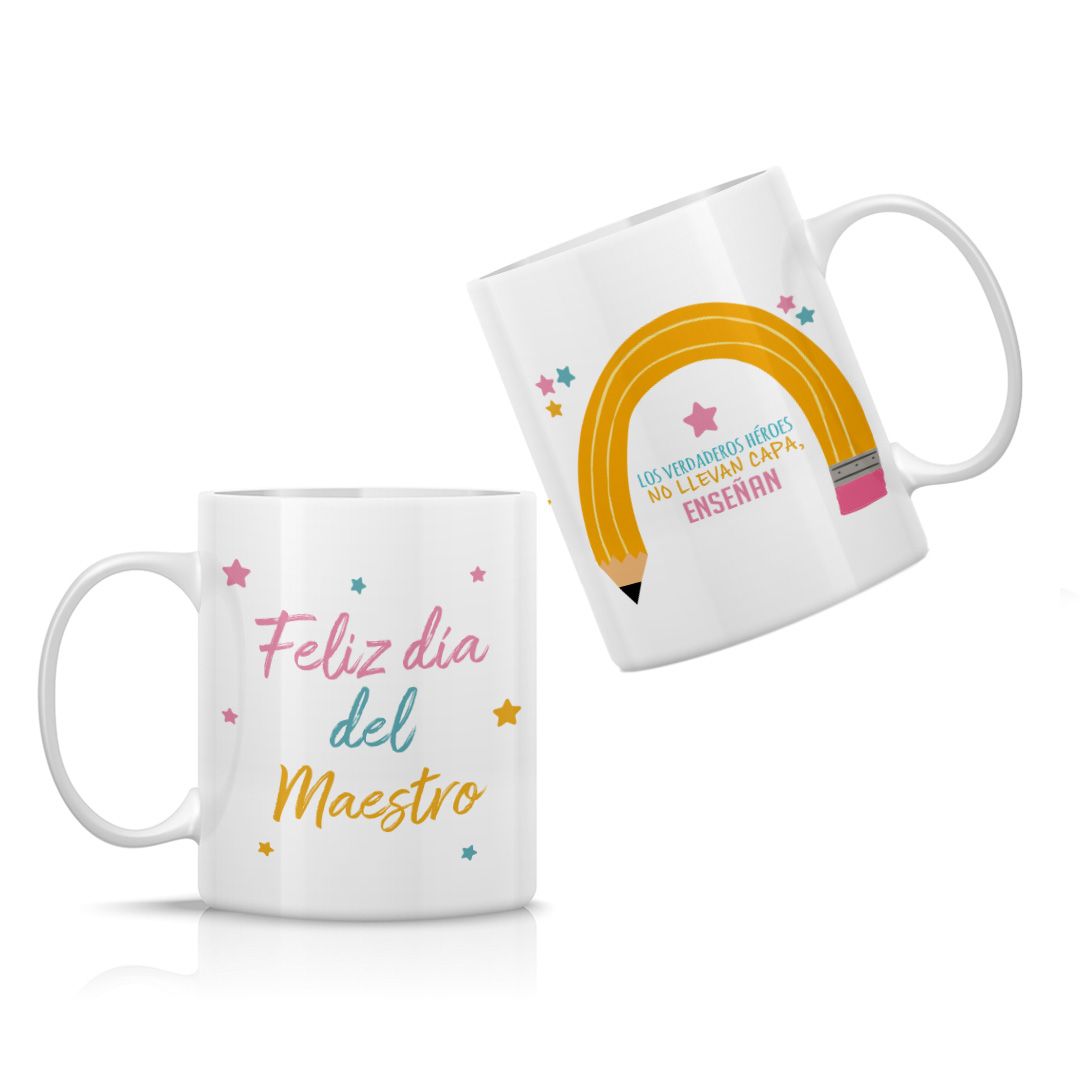 Taza sublimada blanca Día del Maestro 4
