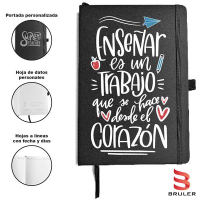 Cuaderno negro A5 día del Maestro