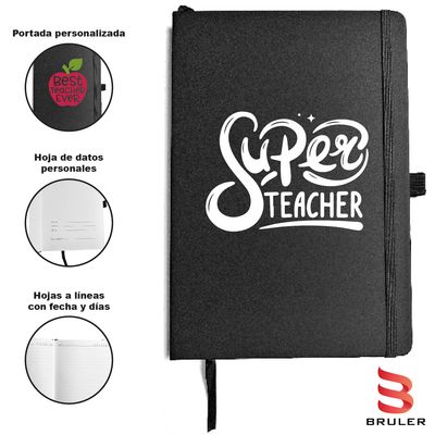 Cuaderno negro A5 día del Maestro