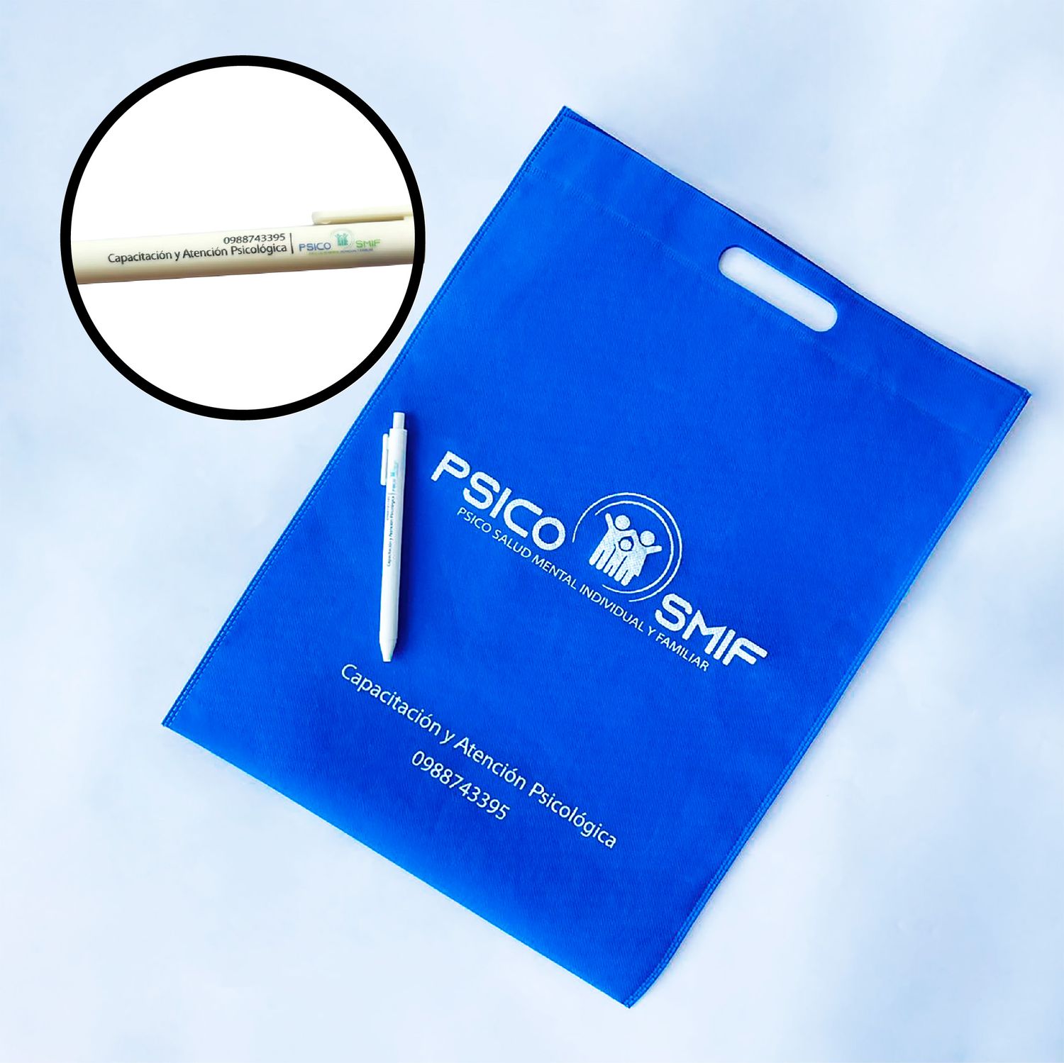 Combo bolso con troquel de cambrela + esfero