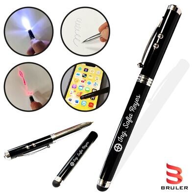 Esfero puntero láser+ Caja metálica personalizada