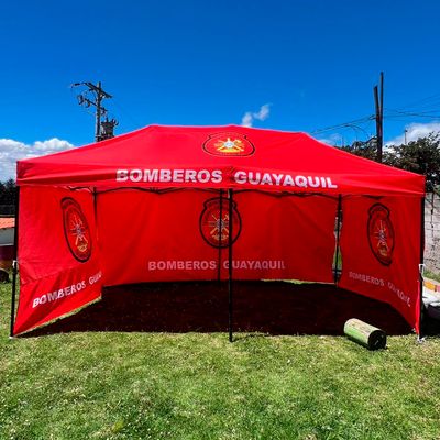 Carpa Publicitaria con tres paredes completas  6x3 m