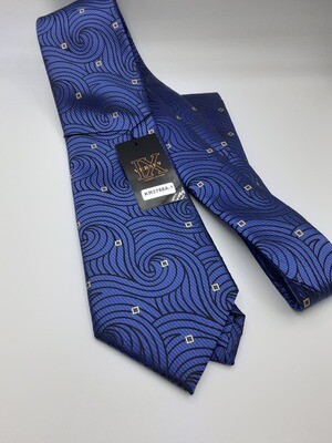 KR 1 Navy Blue- Silk Tie &amp; Pocket Square