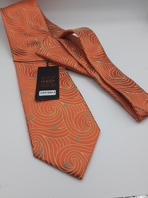 KR 4- Orange- Silk Tie &amp; Pocket Square