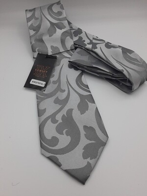 KRS 7- Gray- Silk Tie &amp; Pocket Square