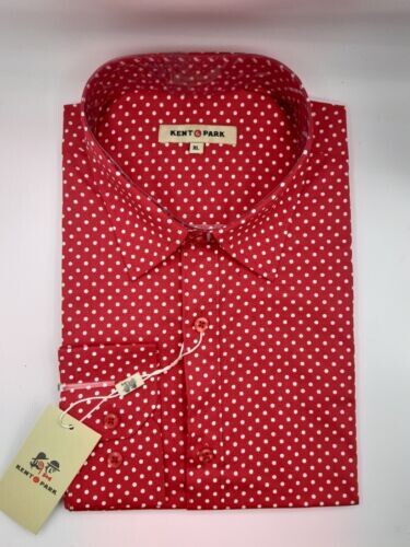 Kent &amp; Park Red/White Pindot Shirt