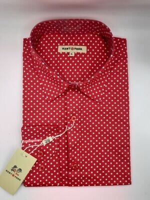 Kent & Park Red/White Pindot Shirt
