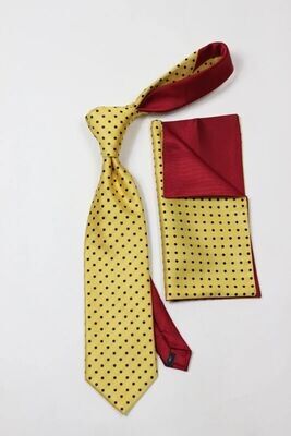 Red Bottom Tie and Hanky RB5 (Black Dots)