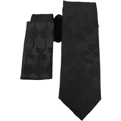 Black A2 Silk Tie and Hanky