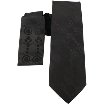 Black A7 Silk Tie and Hanky