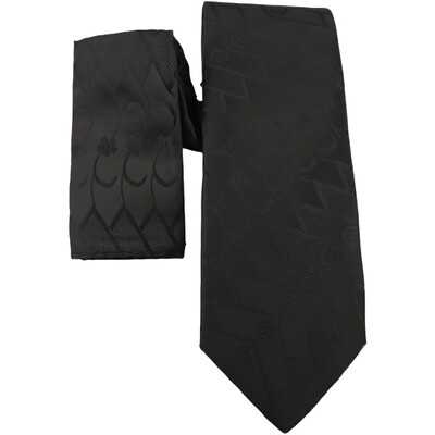 Black A6 Silk Tie and Hanky