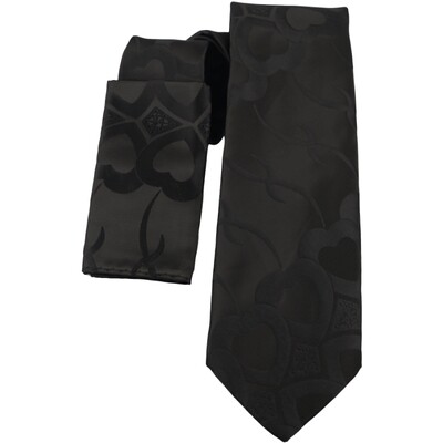 Black A8 Silk Tie and Hanky