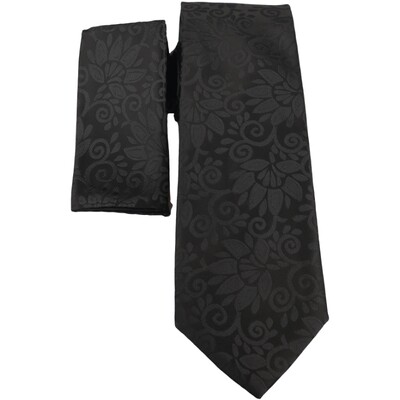 Black A3 Silk Tie and Hanky