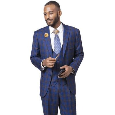 EJ Samuel ( 3pc Checkered Mens Fashion Suit)