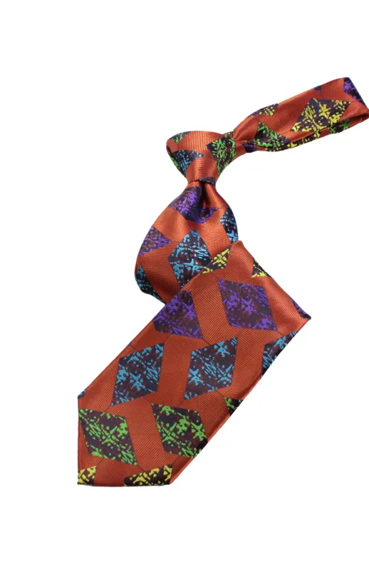 Federer 7 | Orange Geometric | Tie &amp; Pocket Square