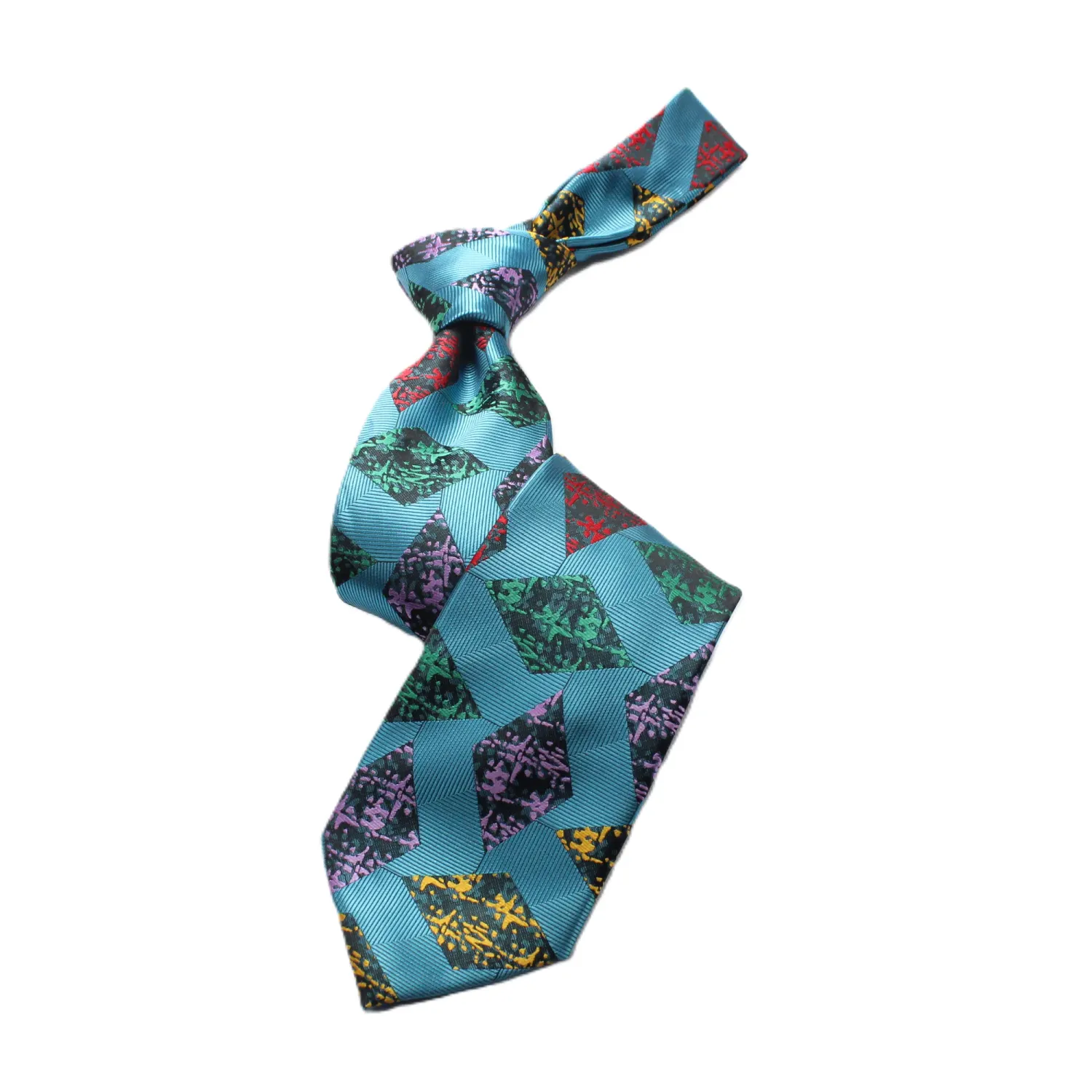 Federer 9 | Aqua Blue Geometric | Tie &amp; Pocket Square