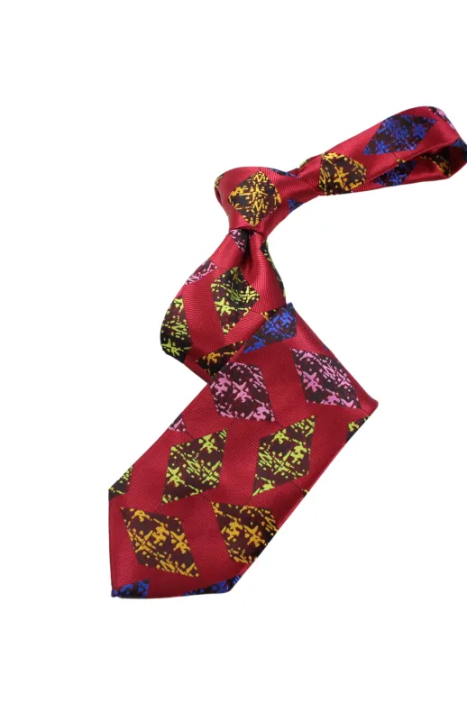 Federer 8 | Red Geometric | Tie &amp; Pocket Square
