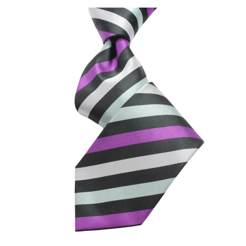 Angola Stripe A3 | Multi Color Black| Tie &amp; Pocket Square
