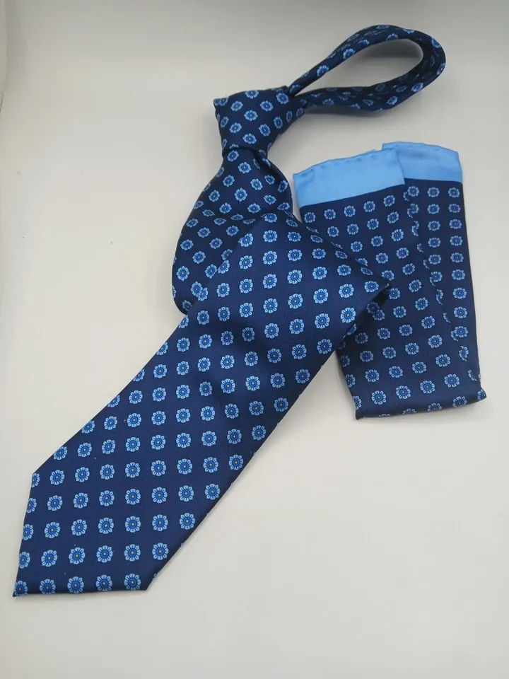 Slim Necktie and Matching Pocket Square